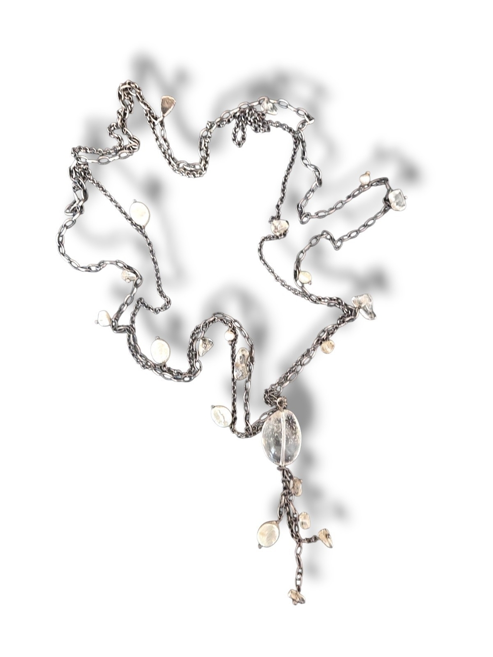 Silpada N1492 Silver and Clear Crystal Lariat Necklace